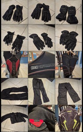 Motorradbekleidung Jacke, Hose, Stiefel, Handschuhe, Helm