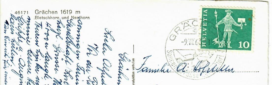 Ansichtskarten: Grächen – Gebraucht aus Hochdorf von Ziegel-16 1