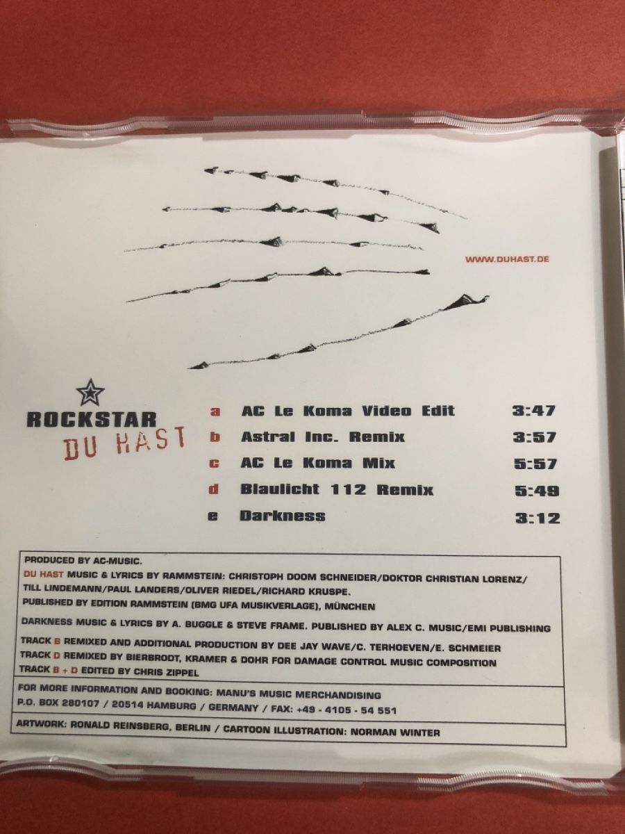 CDs: Rockstar Du Hast Maxi CD Rammstein  – Gebraucht aus Flaach von rubo7 1