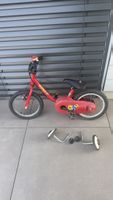 Vélo enfant rouge Decathlon 14 pouces avec roulettes