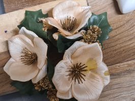Künstlicher Deko Blumenkranz f. Kerzenständer