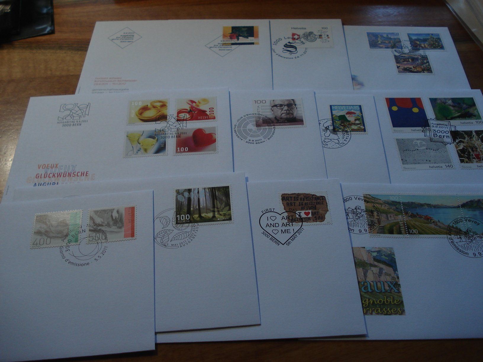 Tutti i francobolli: Schweiz 2011, Set FDC , 20 Belege – Usato da Niederwil AG venduto da morostahu 1