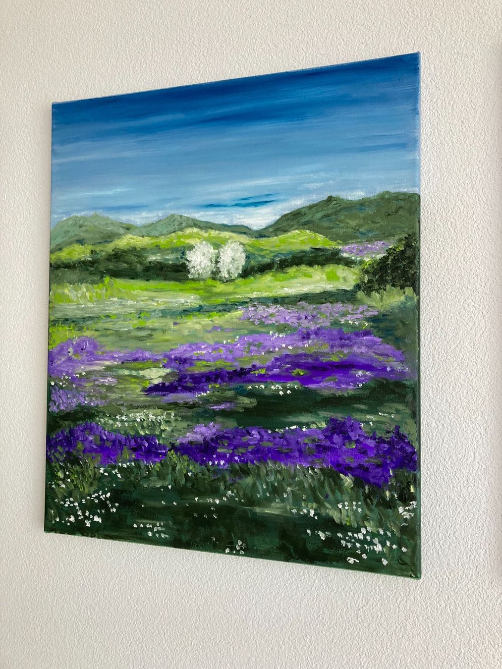 Dipinti: Gemälde, Handgemaltes Bild, Sommerwiese mit Lavendel – Nuovo (secondo la descrizione) da Cham venduto da Felha 4