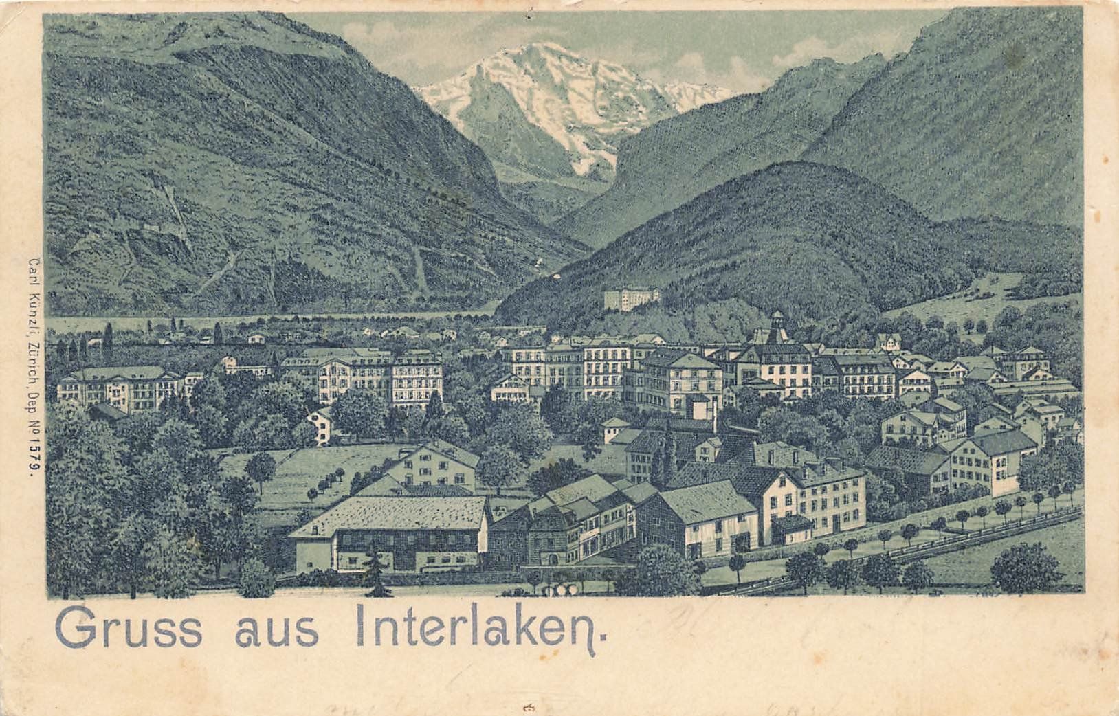 Cartoline postali: Interlaken Ansicht 1899 – Usato da Schwyz venduto da Seffi56
