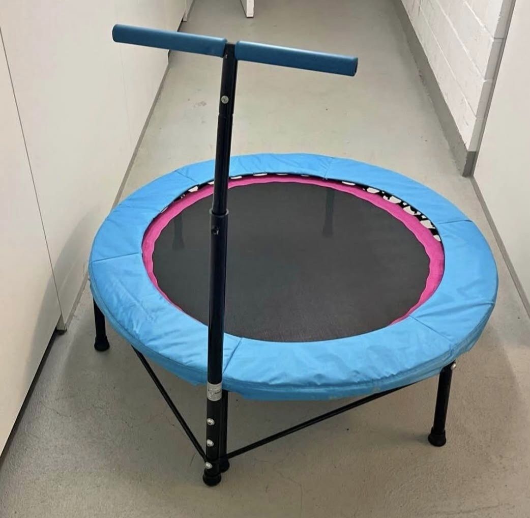 Trampoline: Fitnesstrampolin mit Haltegriff blau schwarz  – Gebraucht aus Küssnacht am Rigi von Lilibeth