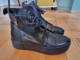 Coole Winter-Boots, Leder, schwarz, Grösse 37, neuwertig