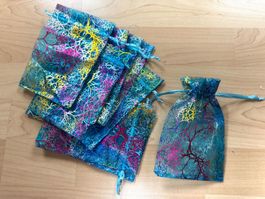 10 x Organza Säckli  Beutel   für Geschenke   10/15 cm  blau