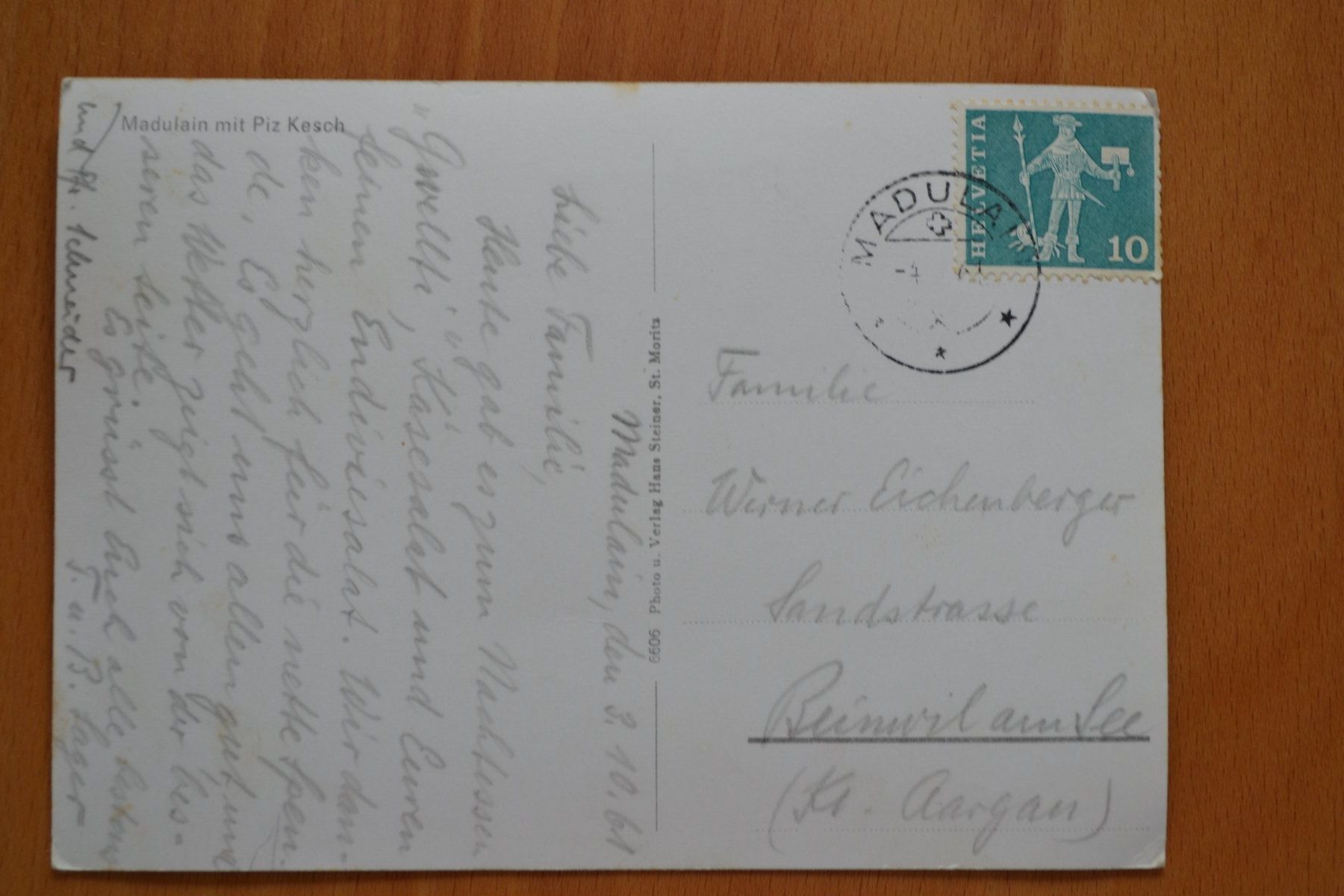 Cartoline postali: AK Madulain mit Piz Kesch GR – Usato da Beinwil am See venduto da kajak55 1