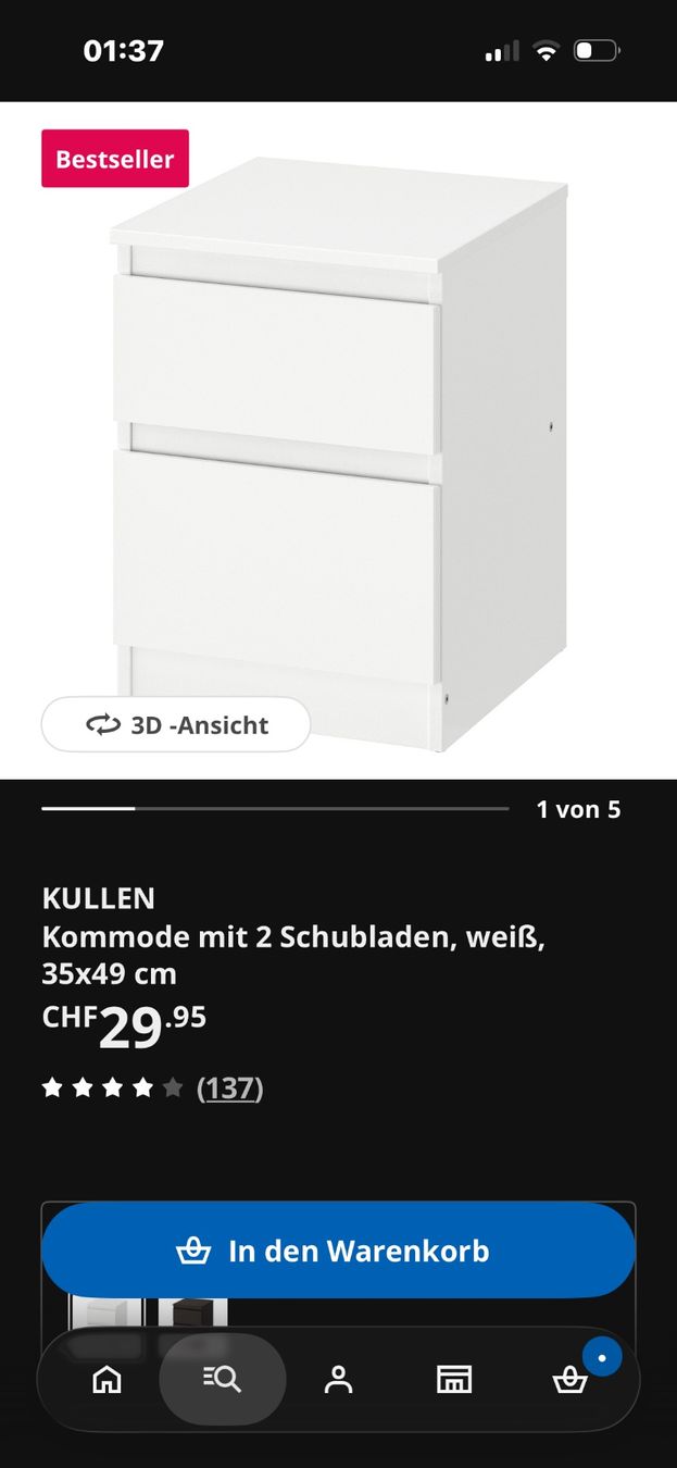 Ikea Tables de nuit: Nachttisch Kullen IKEA – D'occasion à Liebefeld par lea_pwy6 1
