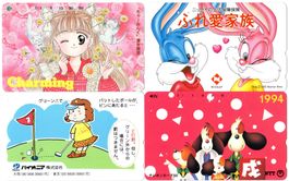 4 Comic / Manga Telefonkarten aus JAPAN
