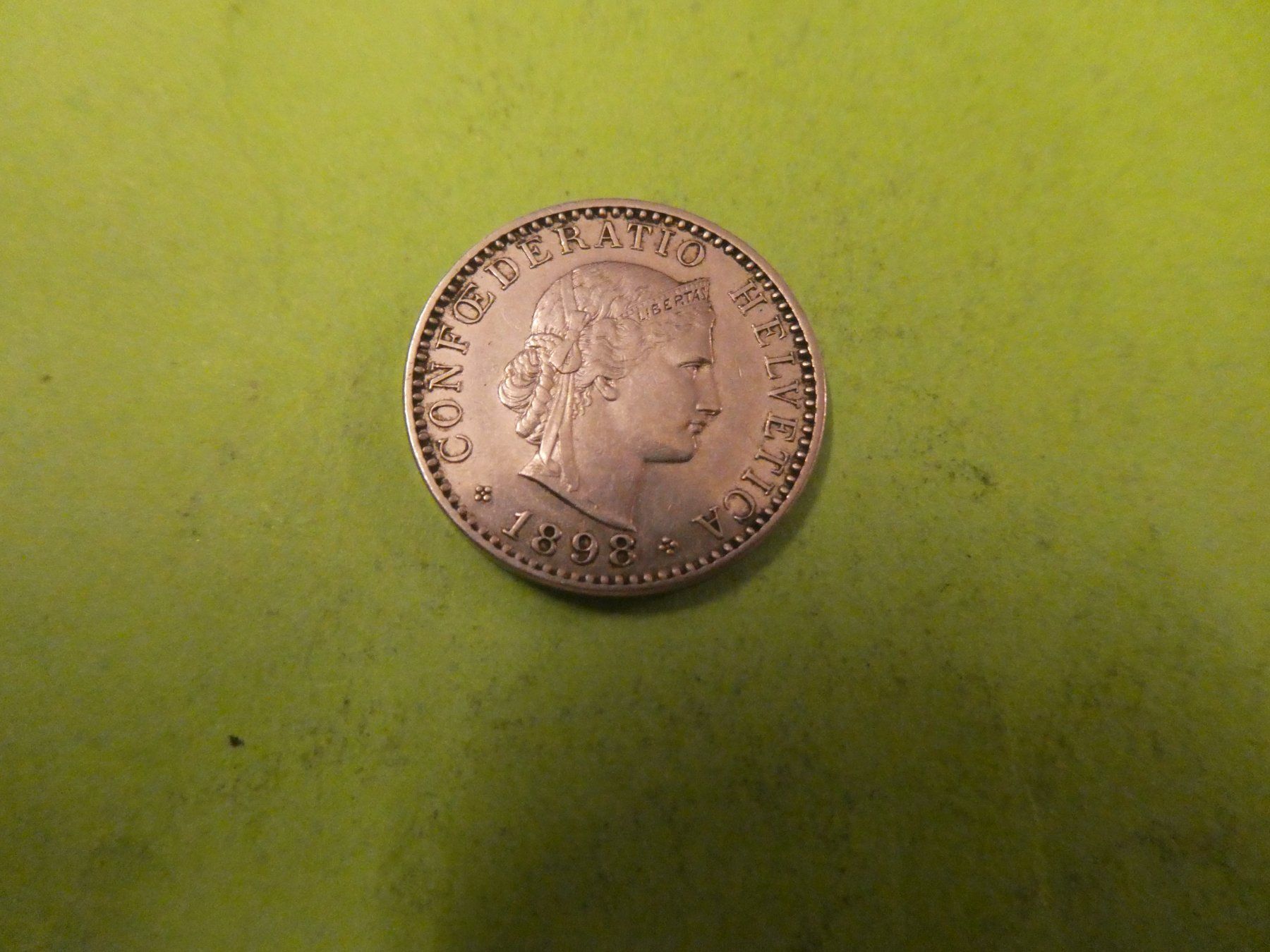 Toutes les monnaies: Schweiz 1898, 20 Rappen – Neuf (Voir description) à Hinterforst par Rohusri