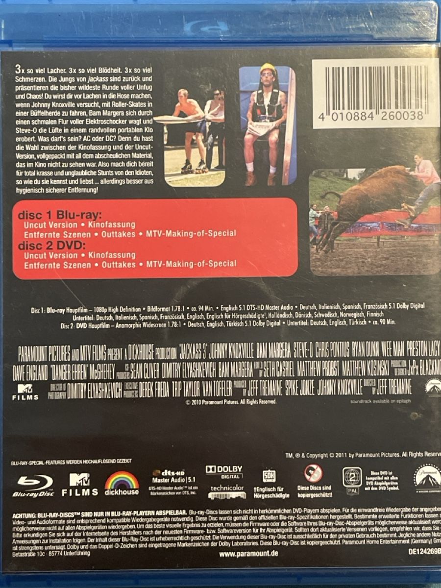 Tutti i DVDs: Jackass 3 - Uncut – Usato da Waldenburg venduto da Gonzo8 1