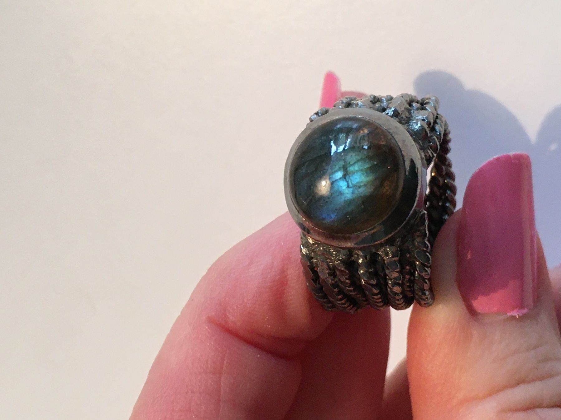 Olga Ribler Anelli: Wunderschöner moderner Ring 925 Sterlingsilber + Labradorit – Nuovo (secondo la descrizione) da Bern venduto da Smile-2707 4