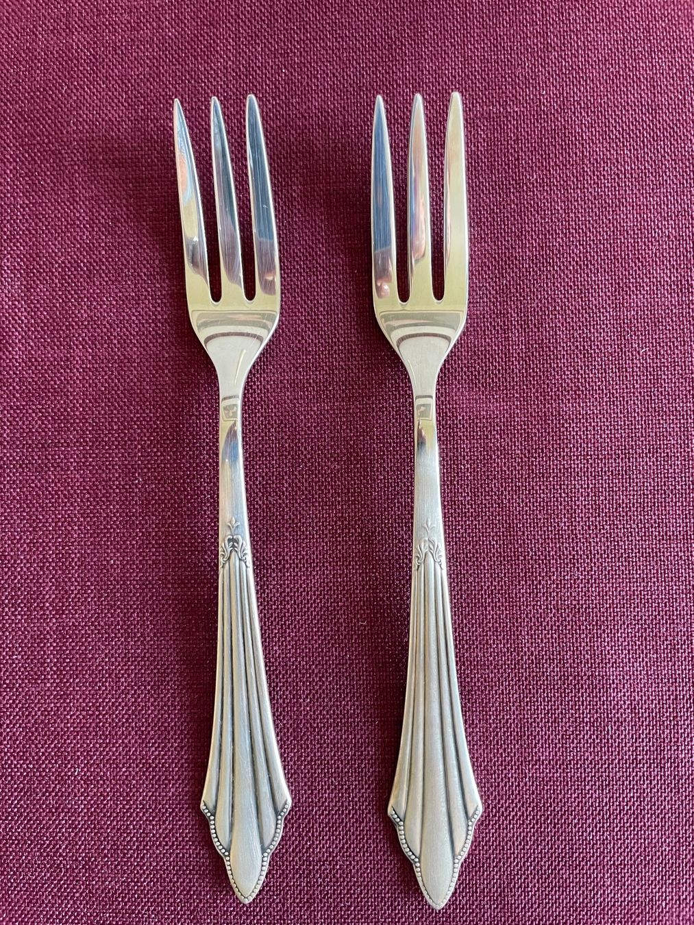 WMF Set di posate: 2 Obst Gabeln WMF Fächer 90 versilbert – Usato da Bern venduto da juline