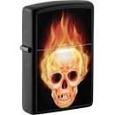 Zippo Flaming Skull Design Black Matt