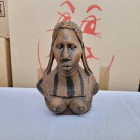Handgeschnitzte Holz Frauenbüste  Afrika Stil  Deko Figur