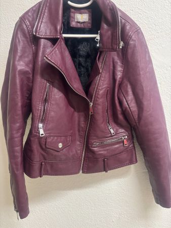 Winter Damen Lederjacke, bordeauxrot, Gr.S/M,