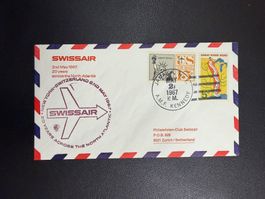 Swissair Sonderflugbrief New York - Zürich 1967