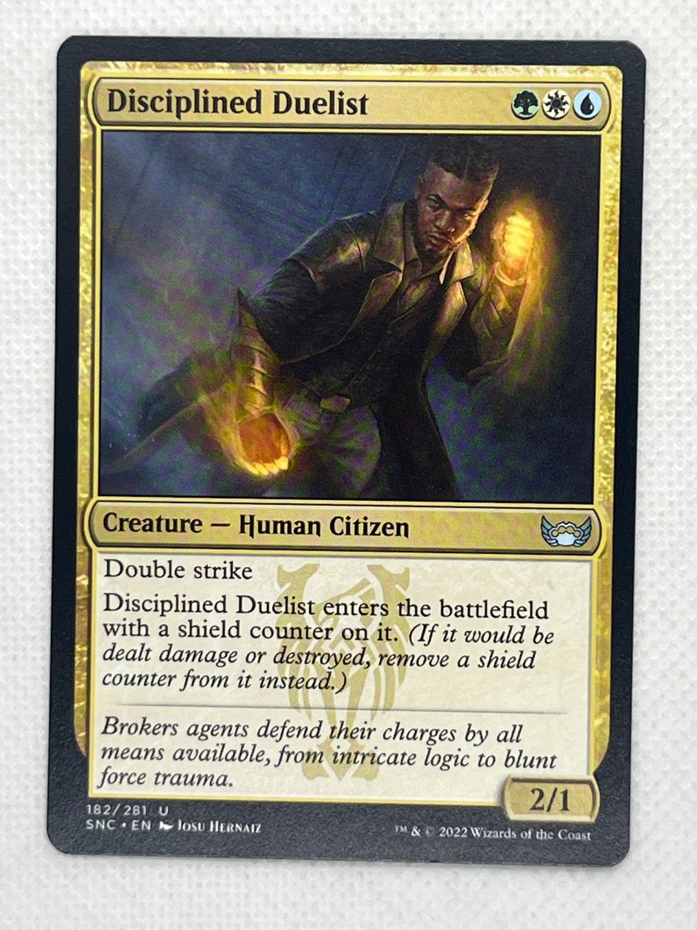 Magic The Gathering Sammelbilder & Trading cards: MTG Disciplined Duelist SNC 182 Englisch Uncommon – Gebraucht aus Hinterkappelen von Kim1992