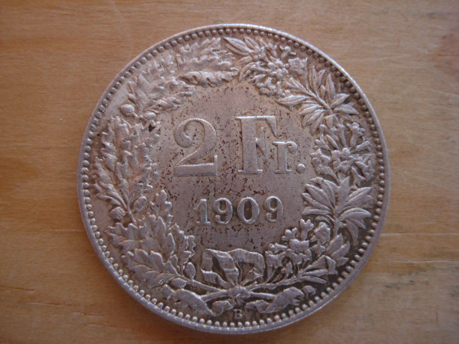 Alle Münzen: (C1) 2 Franken 1909 UNZ- – Gebraucht aus Erlach von Net-Coins