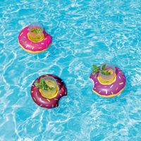 3er-Set DONUT aufblasbar Getränkehalter Summer Time Pool