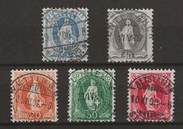 1906/07: Nr. 93B,89B. 86C,90C + 91C - Vollstempel