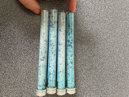 4 Reagenzgläser Badesalz neu