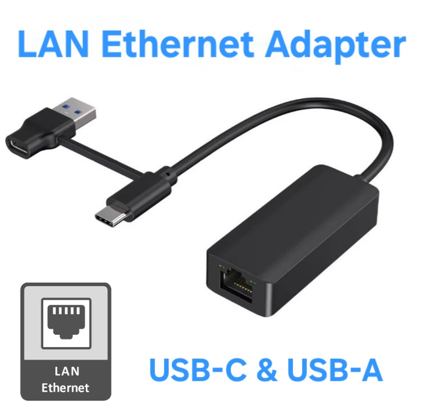 Cavi: USB -> LAN / Ethernet Adapter für Windows, MacOS, Android – Nuovo e nell'imballaggio originale da Uster venduto da -FPS-