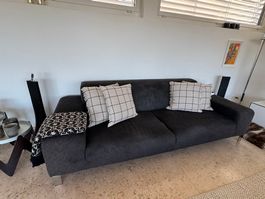 Designsofa (ohne Kissen), Anthrazit, 3 Pl. (240cmx98cmx71cm)