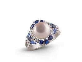Atemberaubender Ring: 925 Silber, Perle