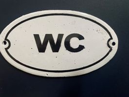 Emailschild/WC/Oval/Antik