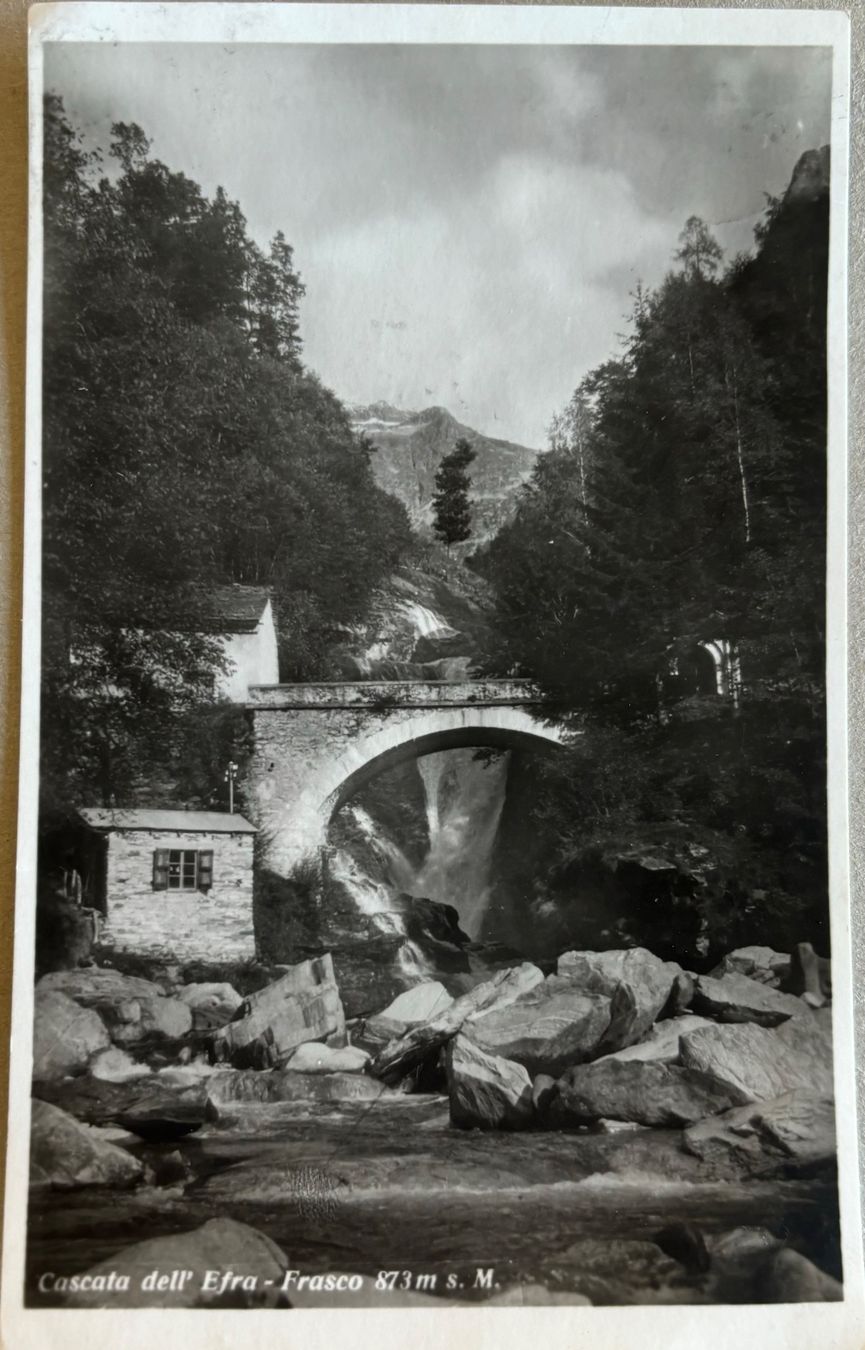 Cartoline postali: Casca dell‘Efra, Frasco, Val Verzasca, E. Steinemann – Usato da Frauenfeld venduto da Merk52