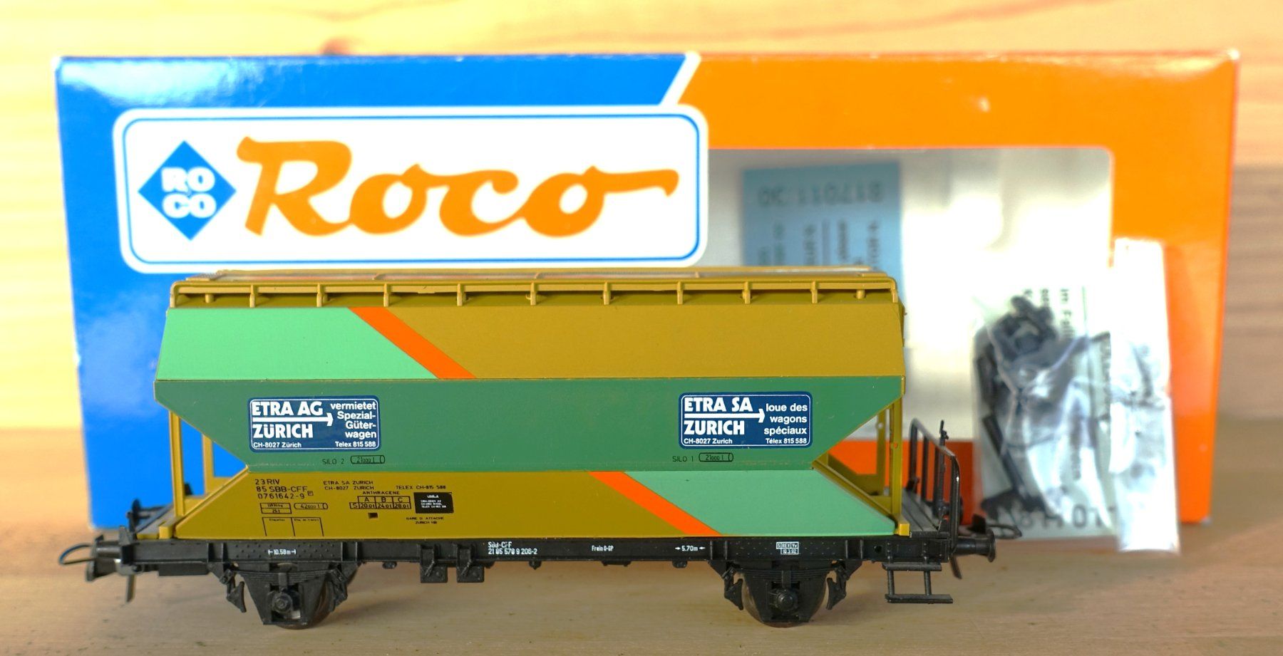 Roco Modellini di ferrovie: SBB-CFF ETRA SA Silowagen. Roco Art. ? AC. – Usato da Horw venduto da SwissSteamMemories 1