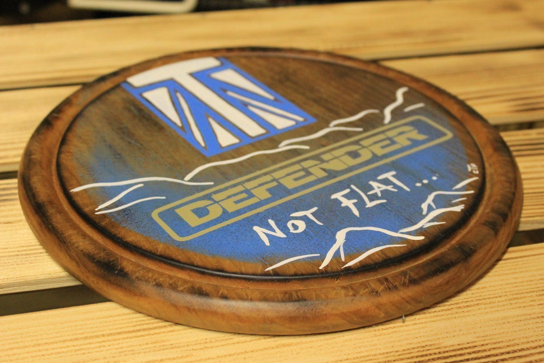 Insegne: Land Rover "DEFENDER Not Flat" Handmade! – Nuovo (secondo la descrizione) da Willisau venduto da Pzm81 1