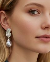 Elegante Ohrringe mit  Muscheln Pulver Perlen