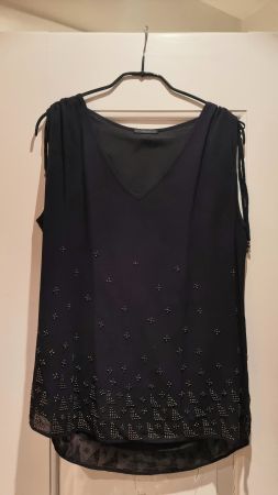 IKKS Top, schick, schwarz, mit Steinchen, Gr.38
