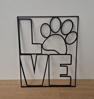 Deko Pfote-Motiv Love neu schwarz matt Haustier Tier