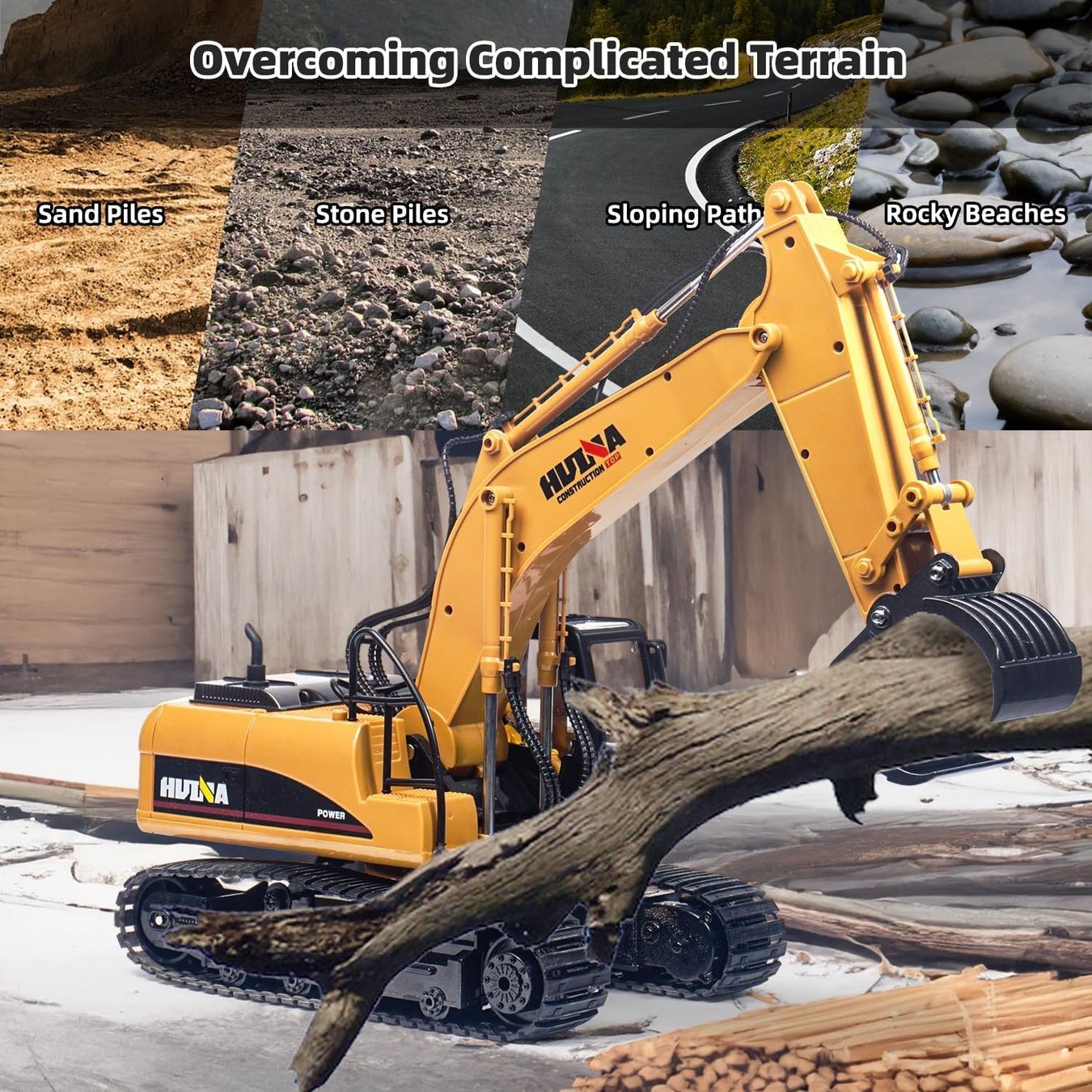 RC Modellbau: RC-Bagger Metall 1:14 3-in-1 Raupenbagger mit Akku – Neu und originalverpackt aus Schaffhausen von Alvora 4