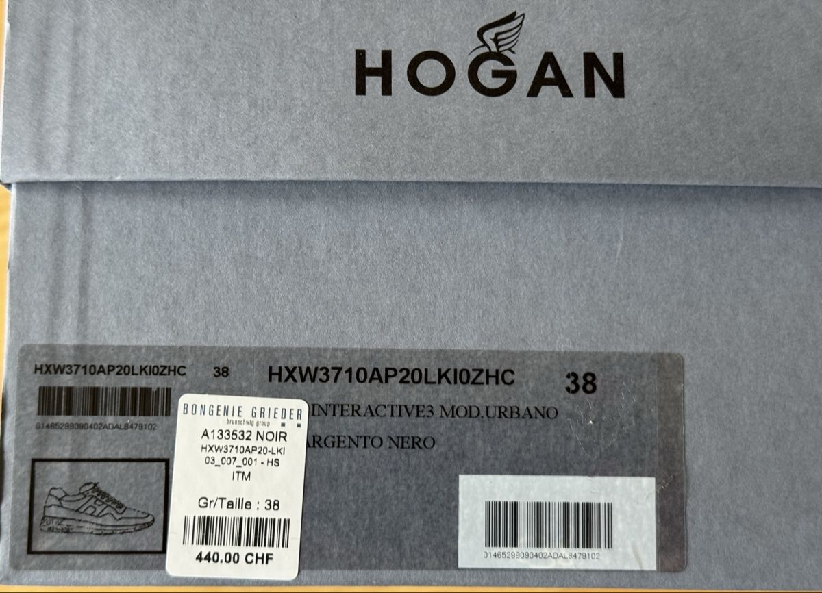 Hogan Scarpe da donna: Hogan Sneaker Gr. 38 Glitzer Schwarz, Neu! – Nuovo e nell'imballaggio originale da Aesch BL venduto da Micimacko-4 7