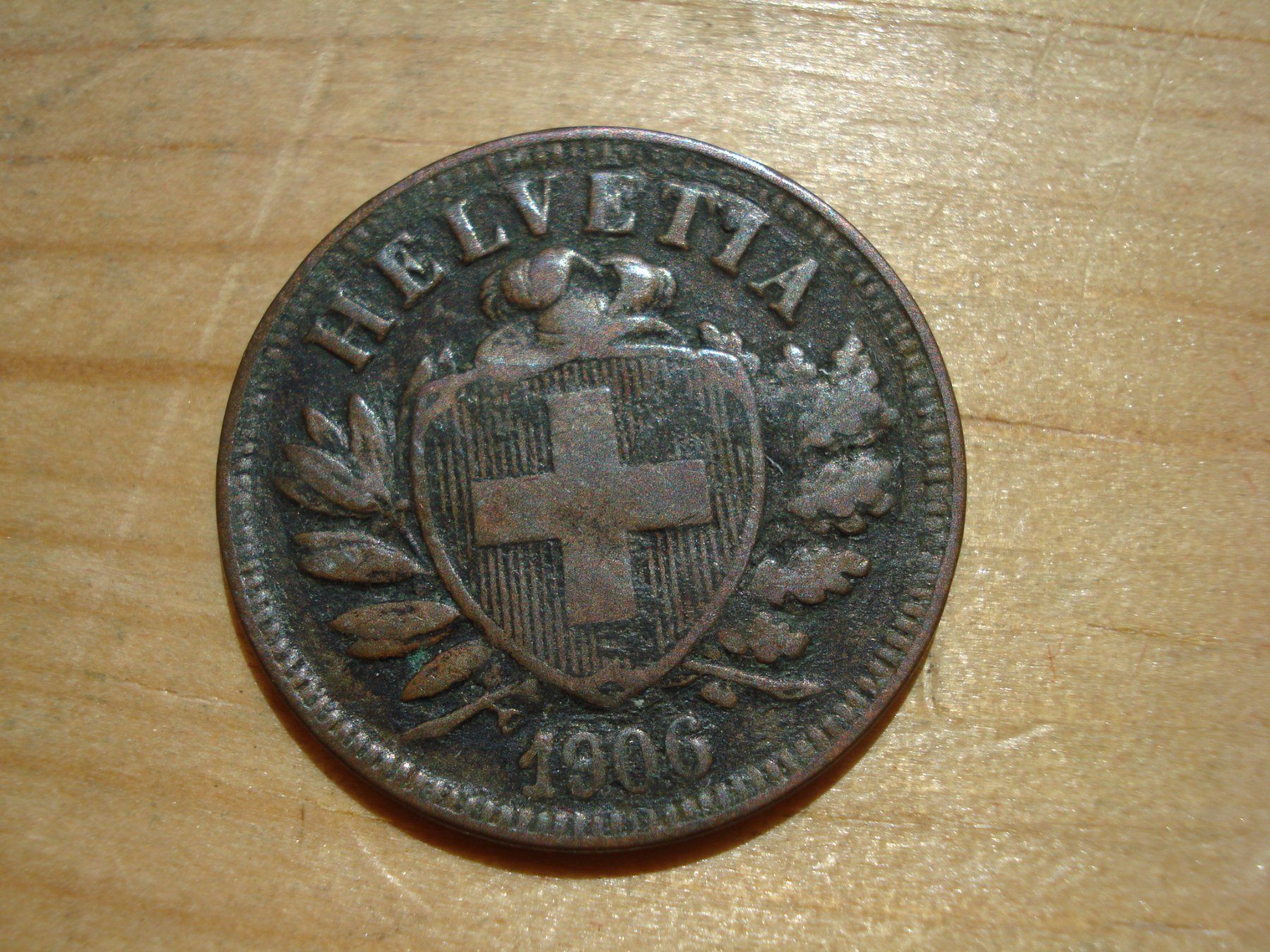 Alle Münzen: (N2) 2 Rappen 1906 – Gebraucht aus Erlach von Net-Coins