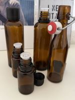 Set von 5 Braunglasflaschen in verschiedenen Grossen