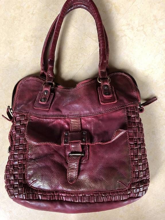 Borse da donna: Lederhandtasche rot/chrom design speziell – Usato da Meiringen venduto da Bignoddy 1