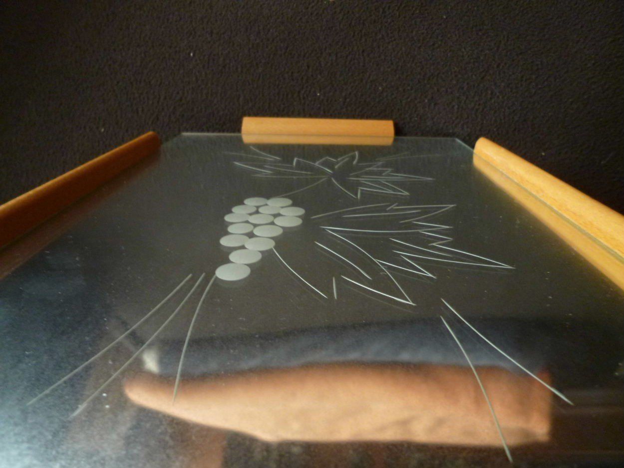 Piatti di portata: ART DECO SERVIER TABLETT 1930 Hinter Glas Servierplatte Tray – Usato da Luzern venduto da antikdesign2552 1