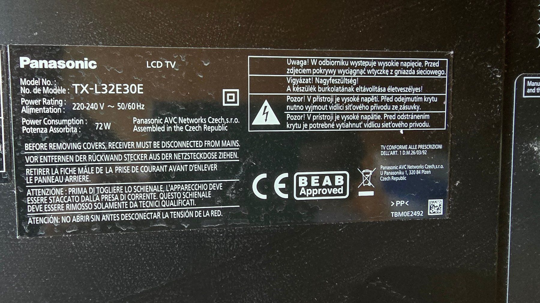 Televisori: Panasonic TX-L32E30E LCD TV – Usato da Bremgarten AG venduto da Morula 1