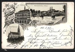 Litho Basel, Wettsteinbrücke und Münst