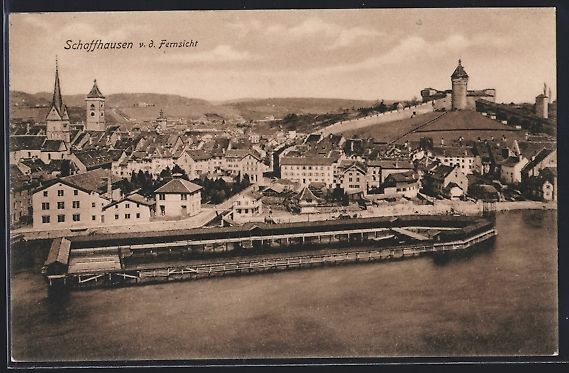 Ansichtskarten: AK Schaffhausen, Totalansicht, 1915 – Gebraucht aus Berlin von bartko-reher
