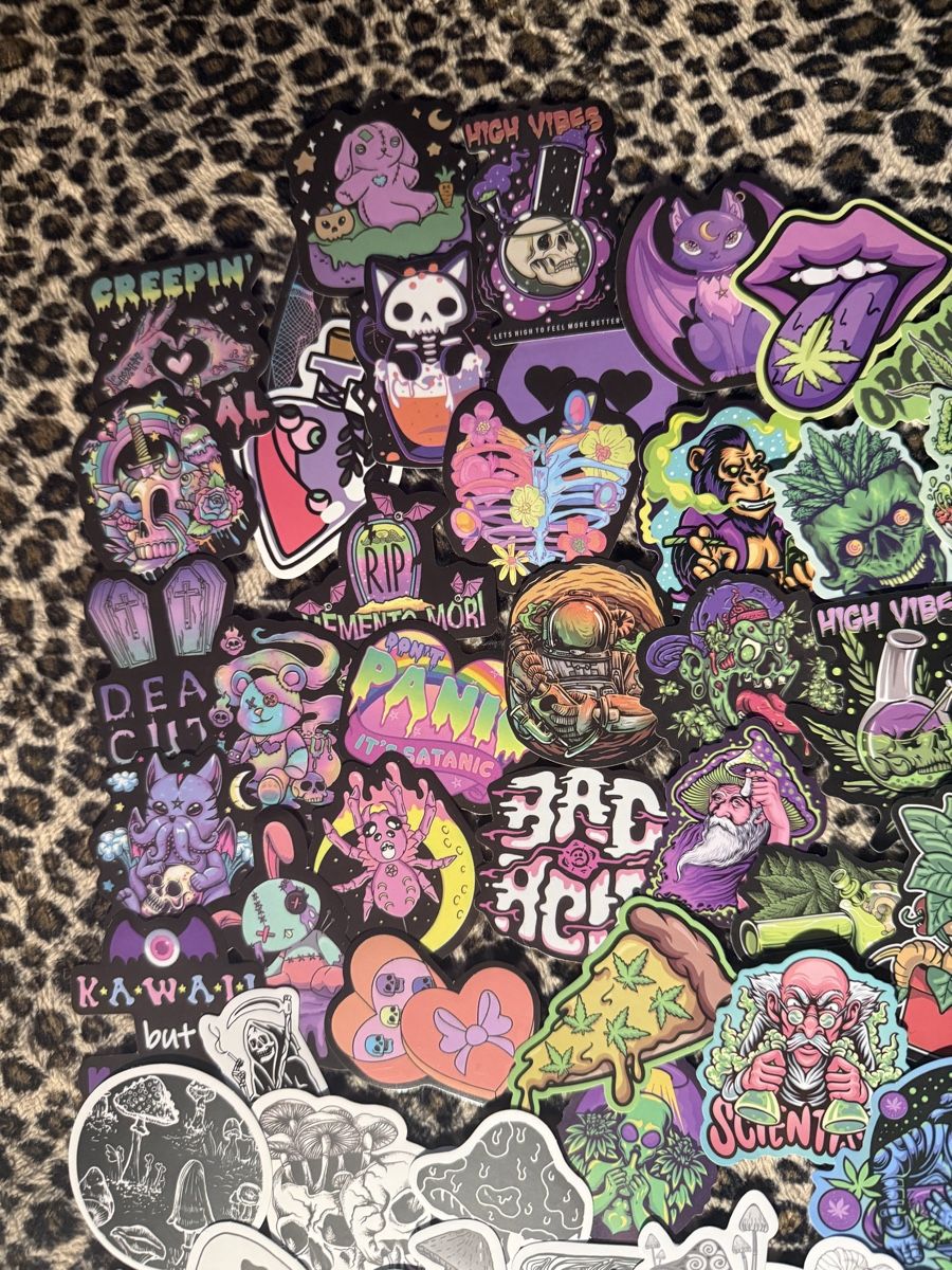 Sticker: Sticker Set 100stk Trippy,  psychedelic, Witzig – Nuovo (secondo la descrizione) da Scheuren venduto da Soulboy1 1