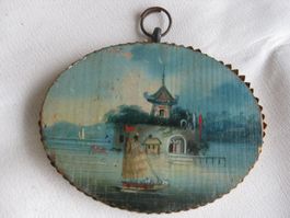 Miniatur Gemälde Japan, Öl/Holz