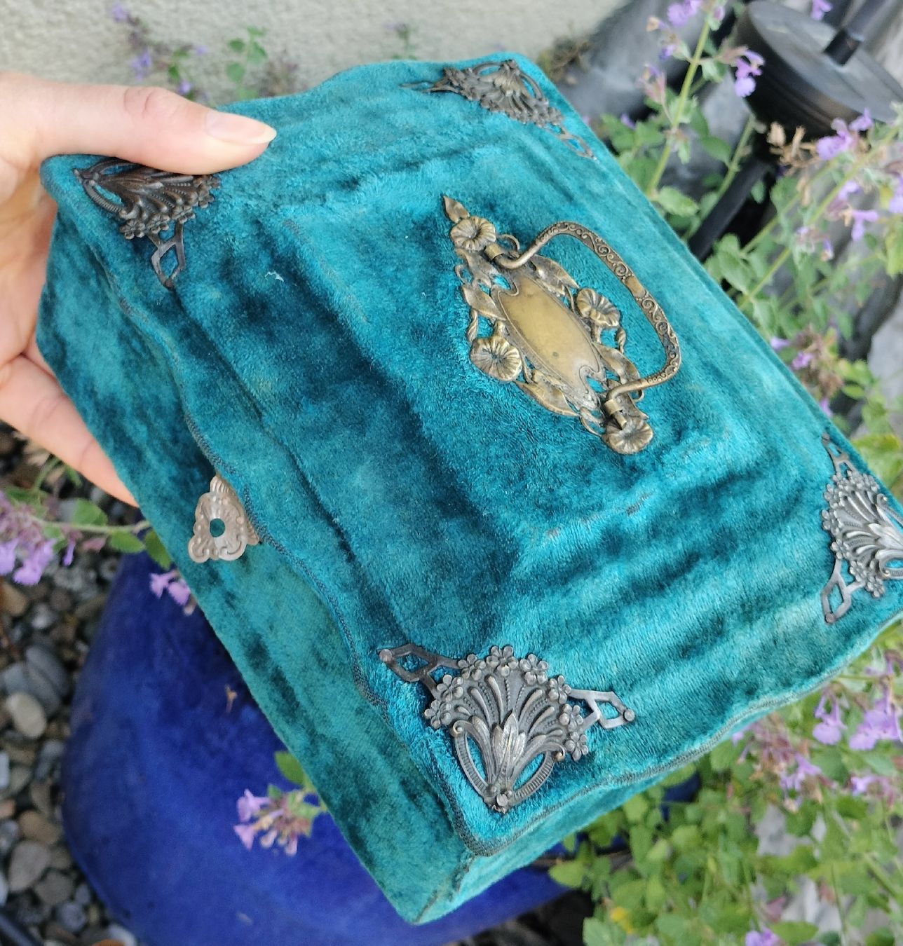 Cassapanche: Napoleon ||| Antike Blaue Samt Schmuckbox – Usato da schwyz venduto da larry91sz 5