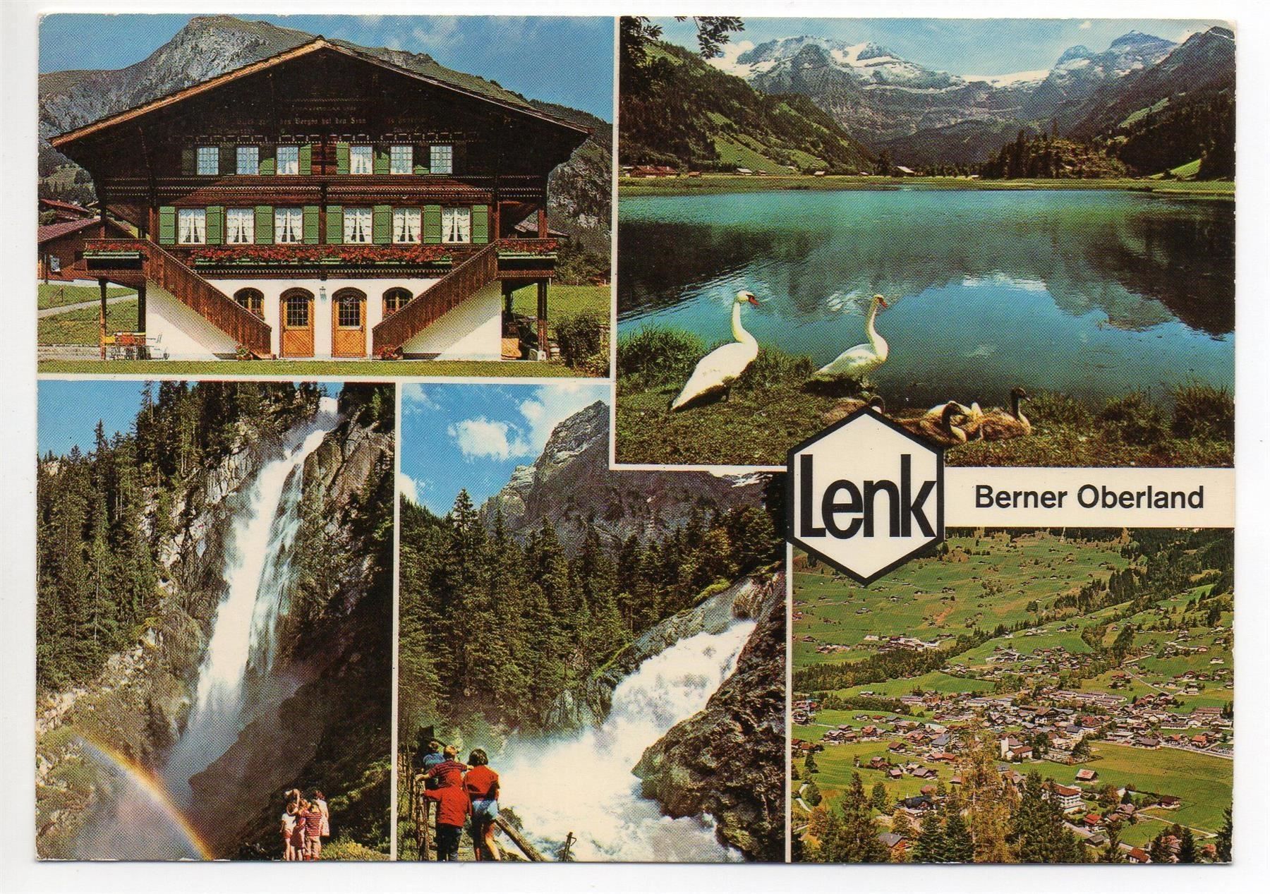 Cartoline postali: LENK 5 Ansichten - Stempel Bahn – Usato da Jona venduto da philajona